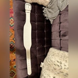 Hookgrip weightlifting belt white